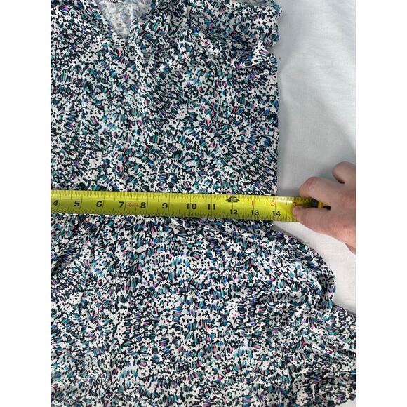 Roxy Juniors sz L Major Astract Floral Jersey Romper Cross Back Summer Beach - Picture 8 of 12